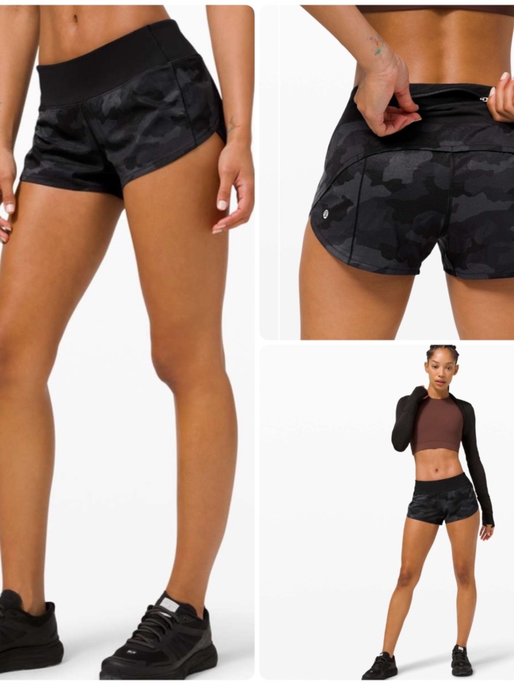 Lululemon Speed Up Short *2.5" Heritage 365 Camo Deep Coal Multi / Black